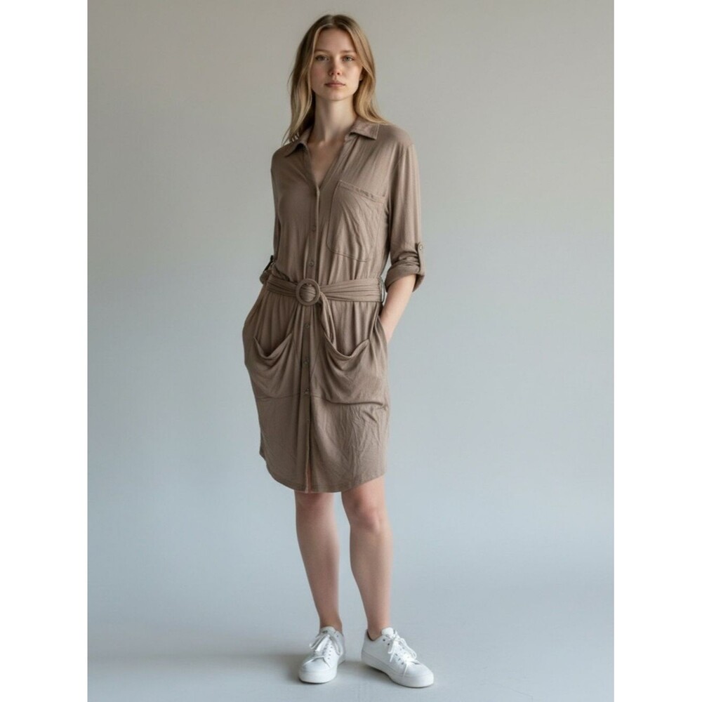 BB Dakota x Steve Madden Jordyn knit shirt dress in olive